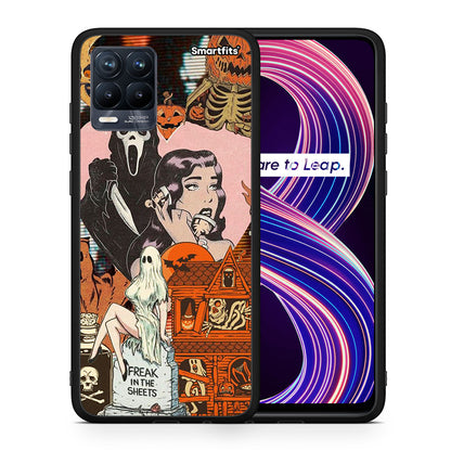 Θήκη Realme 8 / 8 Pro Halloween Collage από τη Smartfits με σχέδιο στο πίσω μέρος και μαύρο περίβλημα | Realme 8 / 8 Pro Halloween Collage case with colorful back and black bezels