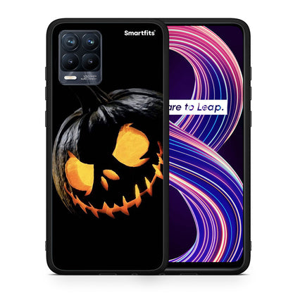 Θήκη Realme 8 / 8 Pro Halloween Scary Pumpkin από τη Smartfits με σχέδιο στο πίσω μέρος και μαύρο περίβλημα | Realme 8 / 8 Pro Halloween Scary Pumpkin case with colorful back and black bezels