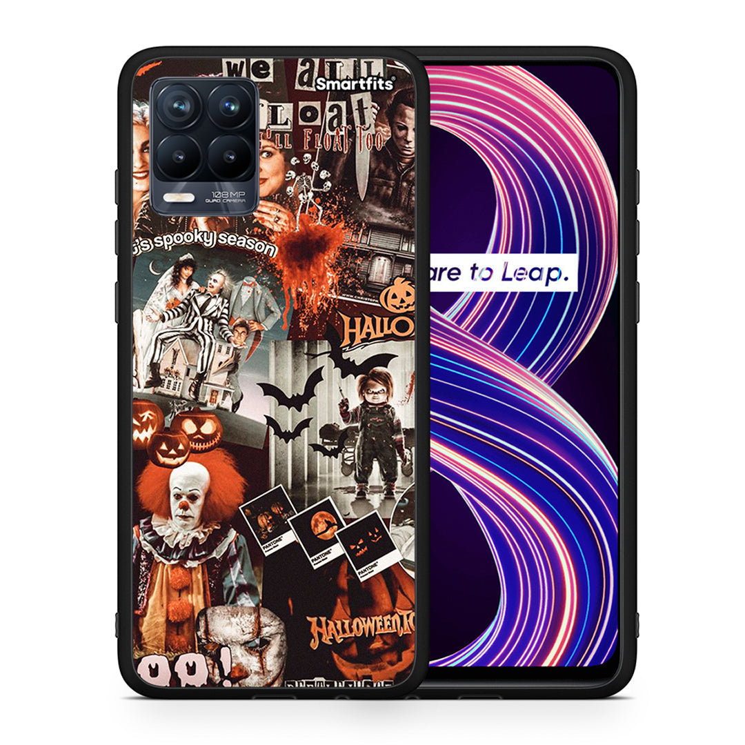 Θήκη Realme 8 / 8 Pro Halloween Spooky Season από τη Smartfits με σχέδιο στο πίσω μέρος και μαύρο περίβλημα | Realme 8 / 8 Pro Halloween Spooky Season case with colorful back and black bezels