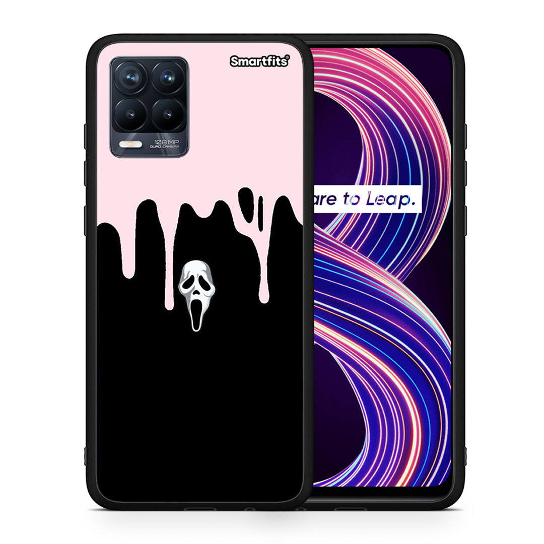 Θήκη Realme 8 / 8 Pro Melting Halloween Mask από τη Smartfits με σχέδιο στο πίσω μέρος και μαύρο περίβλημα | Realme 8 / 8 Pro Melting Halloween Mask case with colorful back and black bezels