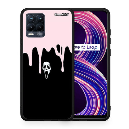 Θήκη Realme 8 / 8 Pro Melting Halloween Mask από τη Smartfits με σχέδιο στο πίσω μέρος και μαύρο περίβλημα | Realme 8 / 8 Pro Melting Halloween Mask case with colorful back and black bezels