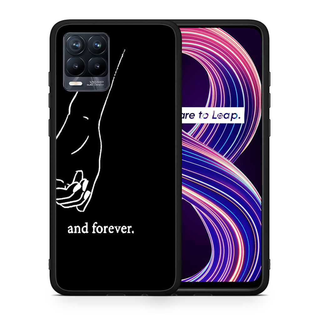 Θήκη Αγίου Βαλεντίνου Realme 8 / 8 Pro Always & Forever 2 από τη Smartfits με σχέδιο στο πίσω μέρος και μαύρο περίβλημα | Realme 8 / 8 Pro Always & Forever 2 case with colorful back and black bezels