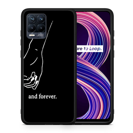 Θήκη Αγίου Βαλεντίνου Realme 8 / 8 Pro Always & Forever 2 από τη Smartfits με σχέδιο στο πίσω μέρος και μαύρο περίβλημα | Realme 8 / 8 Pro Always & Forever 2 case with colorful back and black bezels