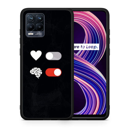 Θήκη Αγίου Βαλεντίνου Realme 8 / 8 Pro Heart Vs Brain από τη Smartfits με σχέδιο στο πίσω μέρος και μαύρο περίβλημα | Realme 8 / 8 Pro Heart Vs Brain case with colorful back and black bezels