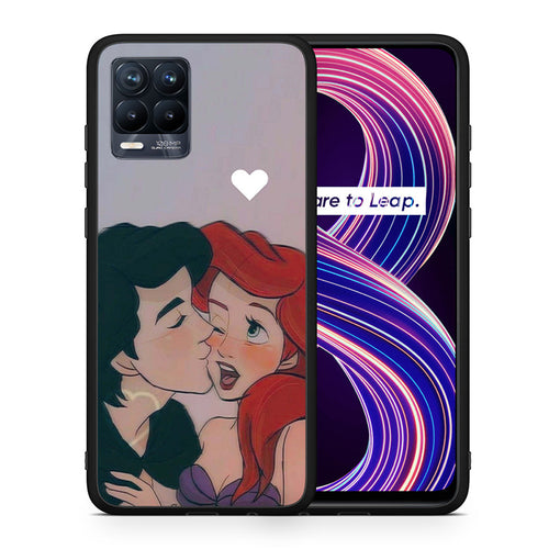 Θήκη Αγίου Βαλεντίνου Realme 8 / 8 Pro Mermaid Love από τη Smartfits με σχέδιο στο πίσω μέρος και μαύρο περίβλημα | Realme 8 / 8 Pro Mermaid Love case with colorful back and black bezels