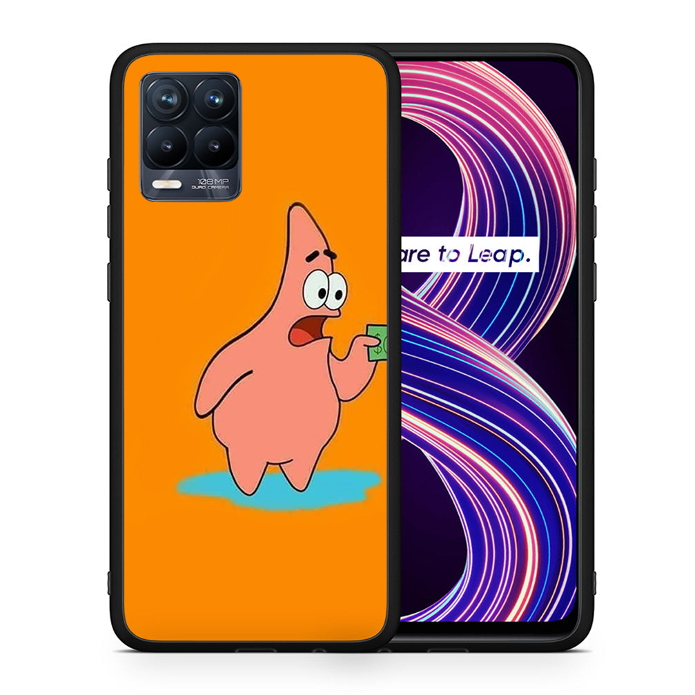 Θήκη Αγίου Βαλεντίνου Realme 8 / 8 Pro No Money 1 από τη Smartfits με σχέδιο στο πίσω μέρος και μαύρο περίβλημα | Realme 8 / 8 Pro No Money 1 case with colorful back and black bezels