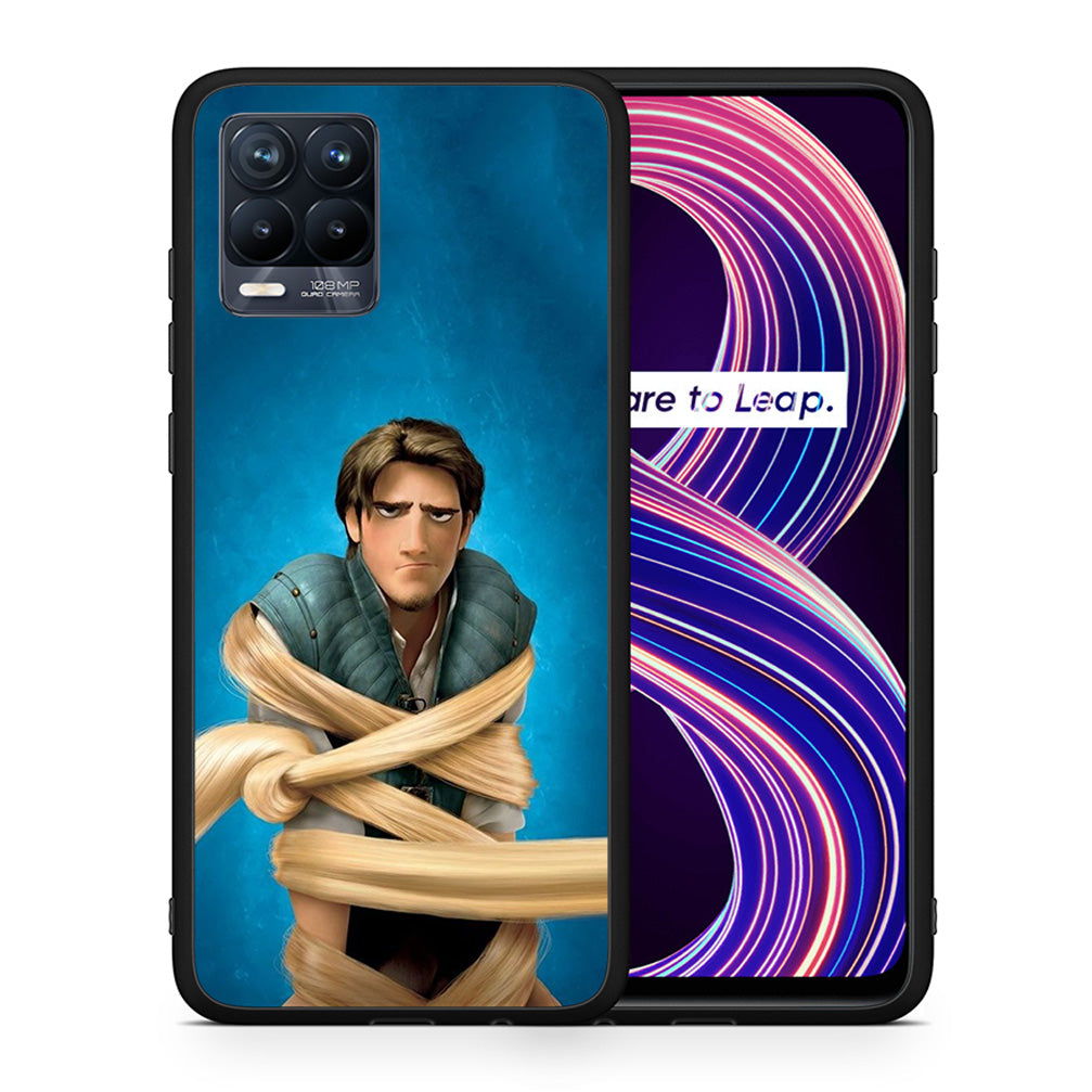 Θήκη Αγίου Βαλεντίνου Realme 8 / 8 Pro Tangled 1 από τη Smartfits με σχέδιο στο πίσω μέρος και μαύρο περίβλημα | Realme 8 / 8 Pro Tangled 1 case with colorful back and black bezels