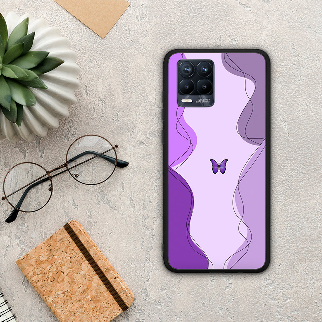 Purple Mariposa - Realme 8 / 8 Pro θήκη