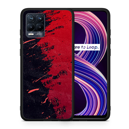 Θήκη Αγίου Βαλεντίνου Realme 8 / 8 Pro Red Paint από τη Smartfits με σχέδιο στο πίσω μέρος και μαύρο περίβλημα | Realme 8 / 8 Pro Red Paint case with colorful back and black bezels