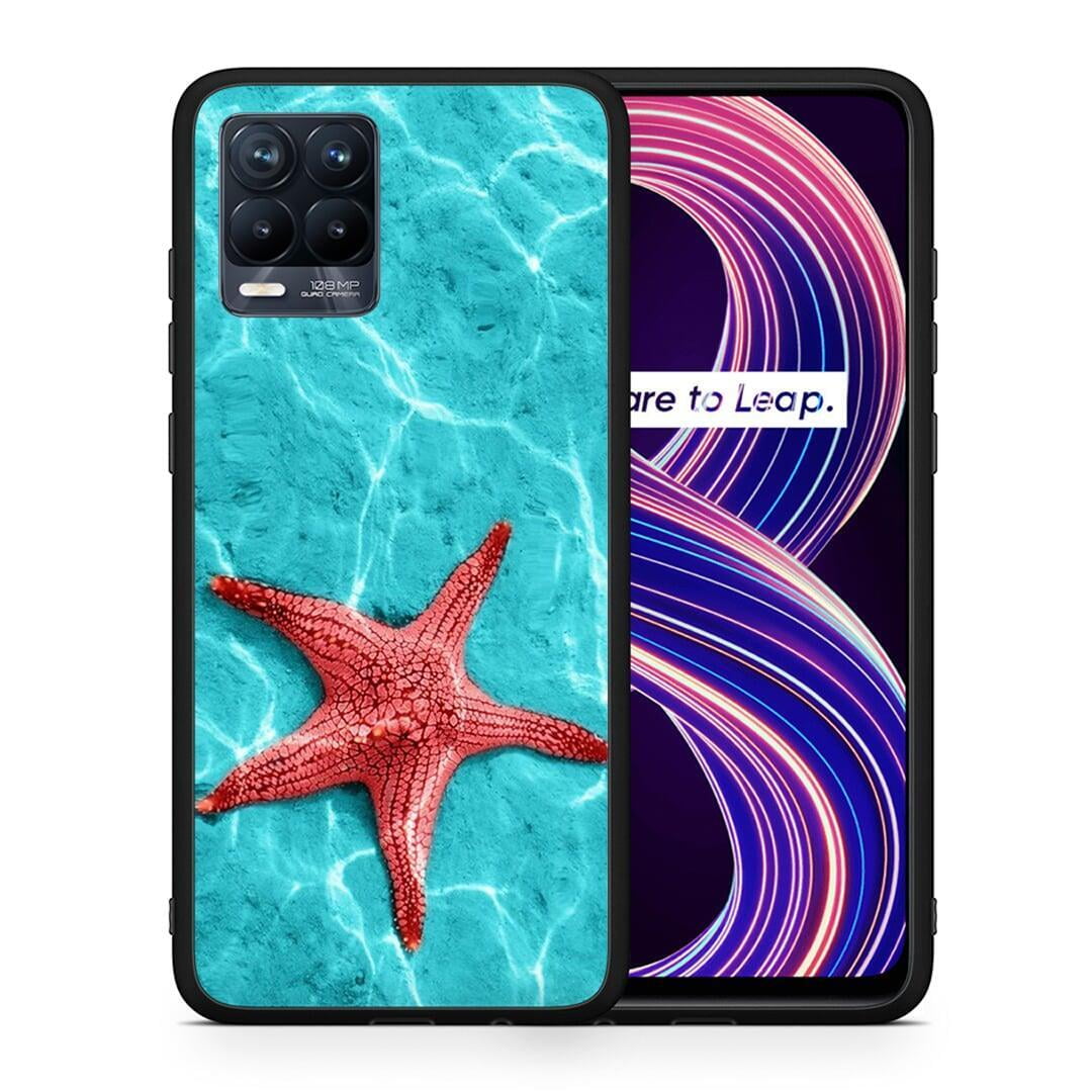 Θήκη Realme 8 / 8 Pro Red Starfish από τη Smartfits με σχέδιο στο πίσω μέρος και μαύρο περίβλημα | Realme 8 / 8 Pro Red Starfish case with colorful back and black bezels
