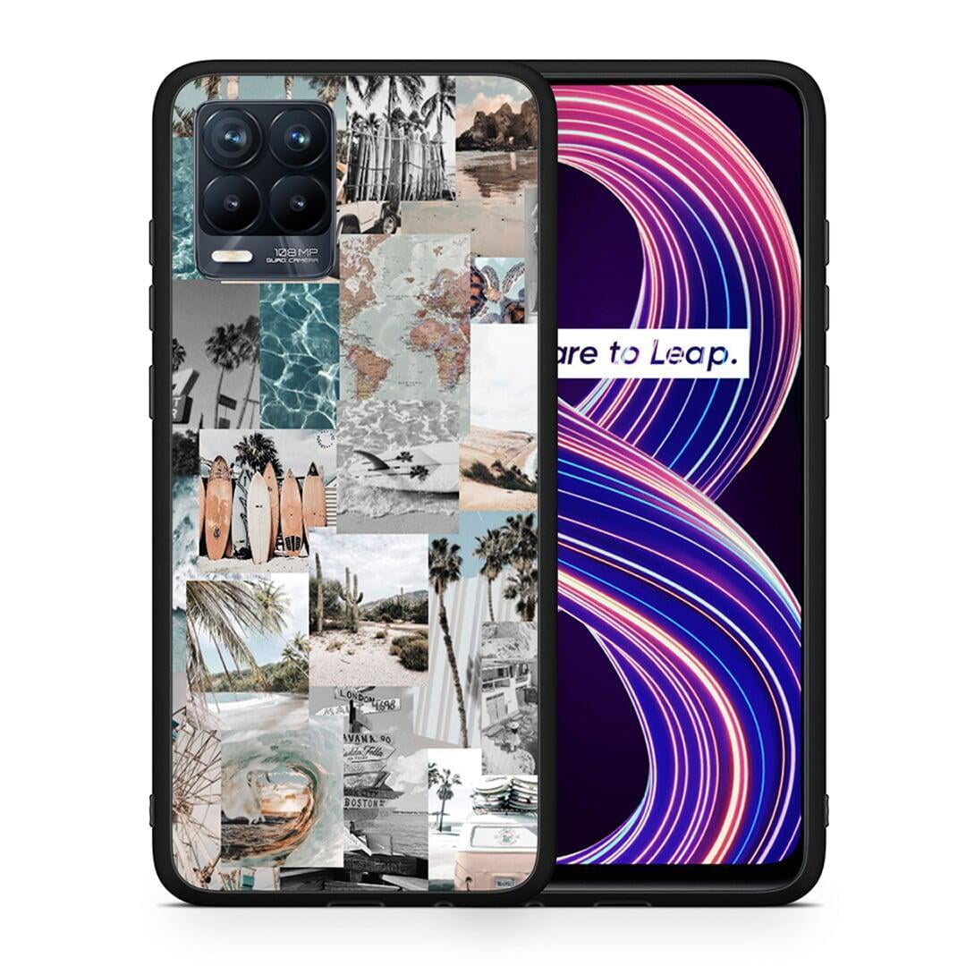 Θήκη Realme 8 / 8 Pro Retro Beach Life από τη Smartfits με σχέδιο στο πίσω μέρος και μαύρο περίβλημα | Realme 8 / 8 Pro Retro Beach Life case with colorful back and black bezels