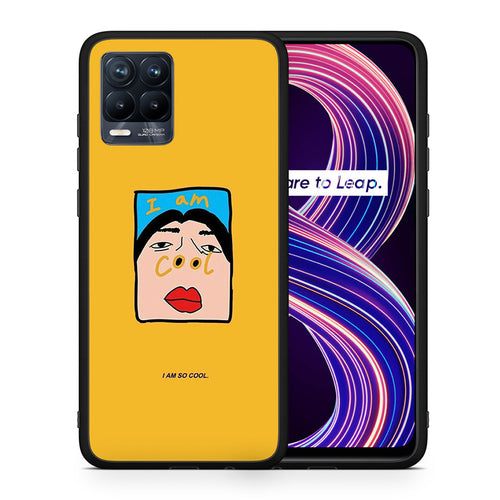 Θήκη Αγίου Βαλεντίνου Realme 8 / 8 Pro So Cool από τη Smartfits με σχέδιο στο πίσω μέρος και μαύρο περίβλημα | Realme 8 / 8 Pro So Cool case with colorful back and black bezels