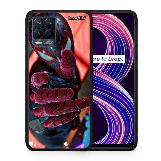 Θήκη Realme 8 / 8 Pro Spider Hand από τη Smartfits με σχέδιο στο πίσω μέρος και μαύρο περίβλημα | Realme 8 / 8 Pro Spider Hand case with colorful back and black bezels