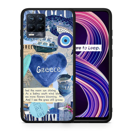 Θήκη Realme 8 / 8 Pro Summer In Greece από τη Smartfits με σχέδιο στο πίσω μέρος και μαύρο περίβλημα | Realme 8 / 8 Pro Summer In Greece case with colorful back and black bezels
