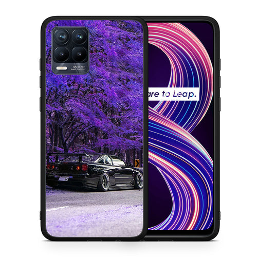 Θήκη Αγίου Βαλεντίνου Realme 8 / 8 Pro Super Car από τη Smartfits με σχέδιο στο πίσω μέρος και μαύρο περίβλημα | Realme 8 / 8 Pro Super Car case with colorful back and black bezels