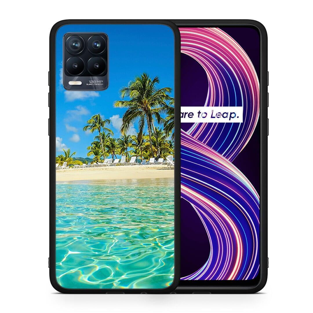 Θήκη Realme 8 / 8 Pro Tropical Vibes από τη Smartfits με σχέδιο στο πίσω μέρος και μαύρο περίβλημα | Realme 8 / 8 Pro Tropical Vibes case with colorful back and black bezels