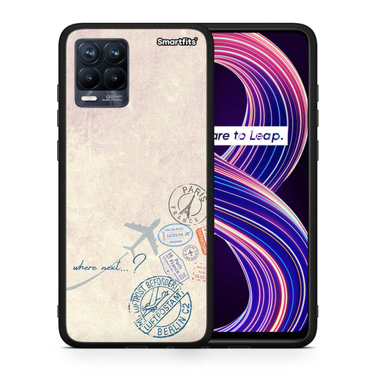 Θήκη Realme 8 / 8 Pro Where Next από τη Smartfits με σχέδιο στο πίσω μέρος και μαύρο περίβλημα | Realme 8 / 8 Pro Where Next case with colorful back and black bezels
