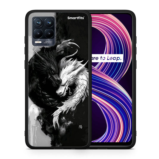 Θήκη Realme 8 / 8 Pro Yin Yang από τη Smartfits με σχέδιο στο πίσω μέρος και μαύρο περίβλημα | Realme 8 / 8 Pro Yin Yang case with colorful back and black bezels