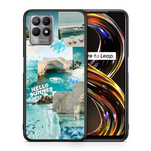 Θήκη Realme 8i Aesthetic Summer από τη Smartfits με σχέδιο στο πίσω μέρος και μαύρο περίβλημα | Realme 8i Aesthetic Summer case with colorful back and black bezels