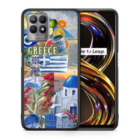 Thumbnail for Θήκη Realme 8i All Greek από τη Smartfits με σχέδιο στο πίσω μέρος και μαύρο περίβλημα | Realme 8i All Greek case with colorful back and black bezels