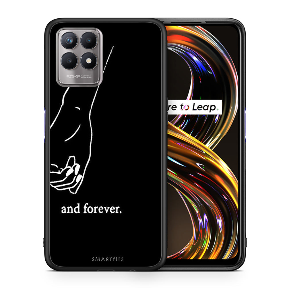 Θήκη Αγίου Βαλεντίνου Realme 8i Always & Forever 2 από τη Smartfits με σχέδιο στο πίσω μέρος και μαύρο περίβλημα | Realme 8i Always & Forever 2 case with colorful back and black bezels