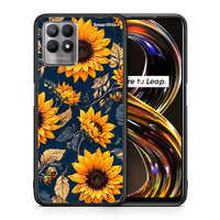 Thumbnail for Θήκη Realme 8i Autumn Sunflowers από τη Smartfits με σχέδιο στο πίσω μέρος και μαύρο περίβλημα | Realme 8i Autumn Sunflowers case with colorful back and black bezels