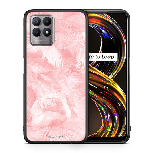 Boho Pink Feather - Realme 8i θήκη