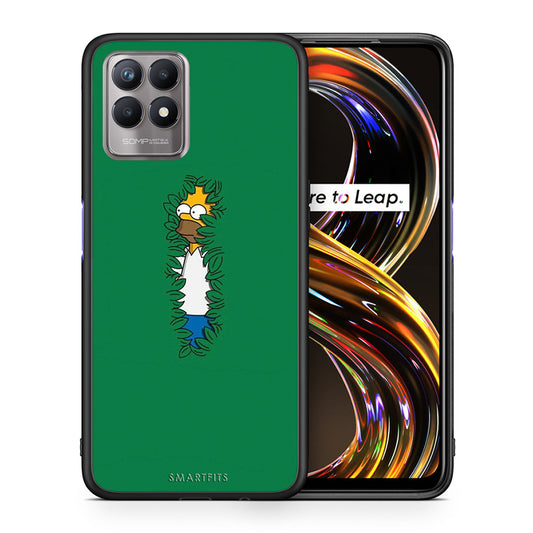 Θήκη Αγίου Βαλεντίνου Realme 8i Bush Man από τη Smartfits με σχέδιο στο πίσω μέρος και μαύρο περίβλημα | Realme 8i Bush Man case with colorful back and black bezels