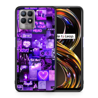 Θήκη Αγίου Βαλεντίνου Realme 8i Collage Stay Wild από τη Smartfits με σχέδιο στο πίσω μέρος και μαύρο περίβλημα | Realme 8i Collage Stay Wild case with colorful back and black bezels