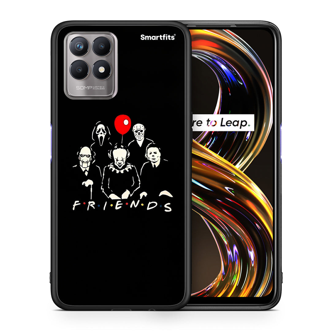 Θήκη Realme 8i Halloween Friends από τη Smartfits με σχέδιο στο πίσω μέρος και μαύρο περίβλημα | Realme 8i Halloween Friends case with colorful back and black bezels