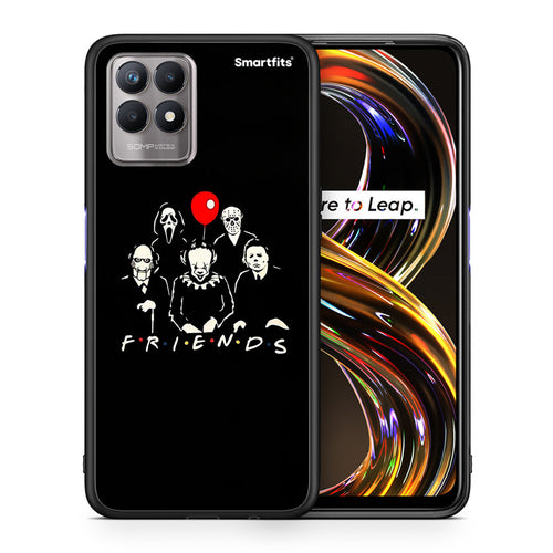Θήκη Realme 8i Halloween Friends από τη Smartfits με σχέδιο στο πίσω μέρος και μαύρο περίβλημα | Realme 8i Halloween Friends case with colorful back and black bezels