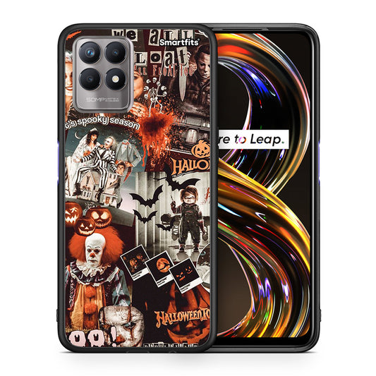 Θήκη Realme 8i Halloween Spooky Season από τη Smartfits με σχέδιο στο πίσω μέρος και μαύρο περίβλημα | Realme 8i Halloween Spooky Season case with colorful back and black bezels