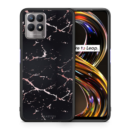 Marble Black Rosegold - Realme 8i θήκη