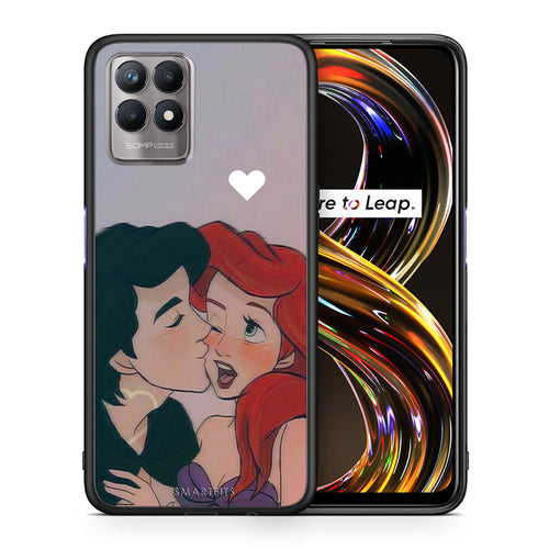 Θήκη Αγίου Βαλεντίνου Realme 8i Mermaid Love από τη Smartfits με σχέδιο στο πίσω μέρος και μαύρο περίβλημα | Realme 8i Mermaid Love case with colorful back and black bezels