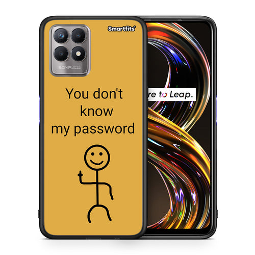 Θήκη Realme 8i My Password από τη Smartfits με σχέδιο στο πίσω μέρος και μαύρο περίβλημα | Realme 8i My Password case with colorful back and black bezels