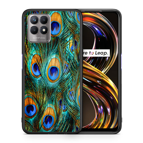 Real Peacock Feathers - Realme 8i θήκη