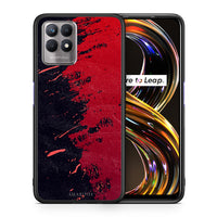 Thumbnail for Θήκη Αγίου Βαλεντίνου Realme 8i Red Paint από τη Smartfits με σχέδιο στο πίσω μέρος και μαύρο περίβλημα | Realme 8i Red Paint case with colorful back and black bezels