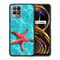 Thumbnail for Θήκη Realme 8i Red Starfish από τη Smartfits με σχέδιο στο πίσω μέρος και μαύρο περίβλημα | Realme 8i Red Starfish case with colorful back and black bezels