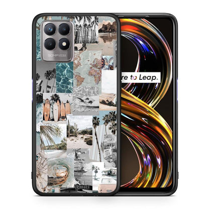 Θήκη Realme 8i Retro Beach Life από τη Smartfits με σχέδιο στο πίσω μέρος και μαύρο περίβλημα | Realme 8i Retro Beach Life case with colorful back and black bezels
