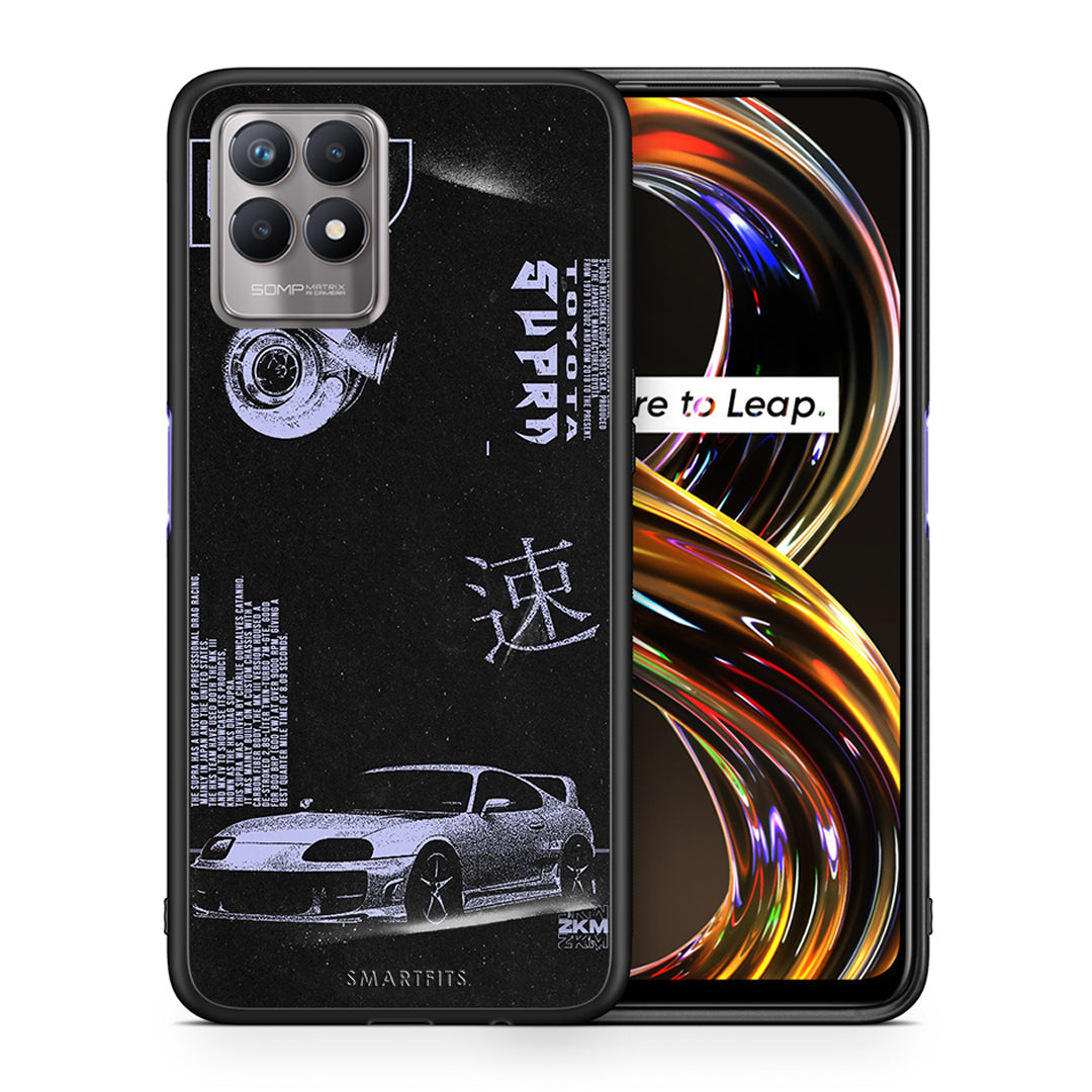 Θήκη Αγίου Βαλεντίνου Realme 8i Tokyo Drift από τη Smartfits με σχέδιο στο πίσω μέρος και μαύρο περίβλημα | Realme 8i Tokyo Drift case with colorful back and black bezels