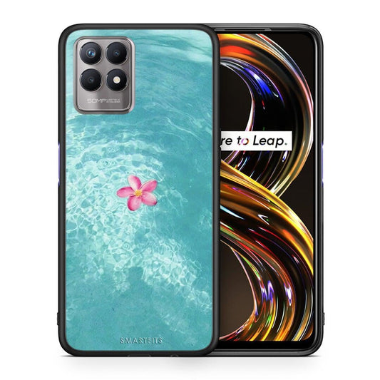 Θήκη Realme 8i Water Flower από τη Smartfits με σχέδιο στο πίσω μέρος και μαύρο περίβλημα | Realme 8i Water Flower case with colorful back and black bezels