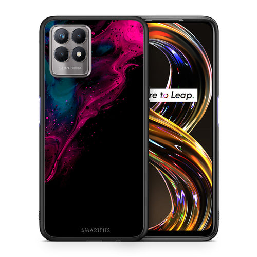 Watercolor Pink Black - Realme 8i θήκη