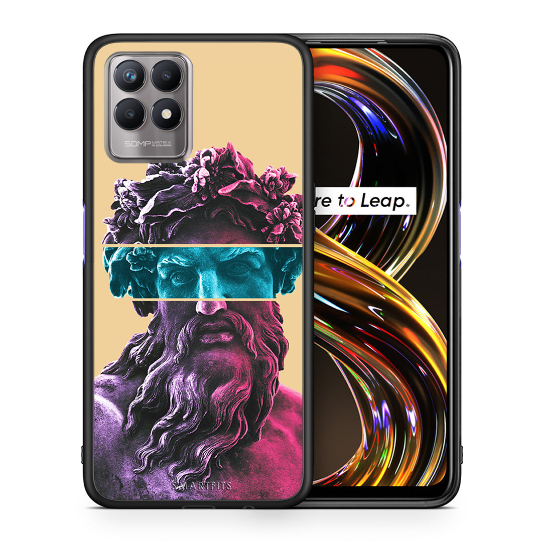 Θήκη Αγίου Βαλεντίνου Realme 8i Zeus Art από τη Smartfits με σχέδιο στο πίσω μέρος και μαύρο περίβλημα | Realme 8i Zeus Art case with colorful back and black bezels