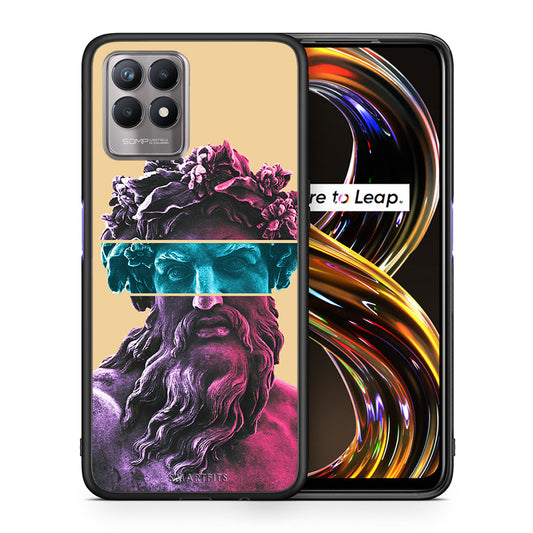 Θήκη Αγίου Βαλεντίνου Realme 8i Zeus Art από τη Smartfits με σχέδιο στο πίσω μέρος και μαύρο περίβλημα | Realme 8i Zeus Art case with colorful back and black bezels