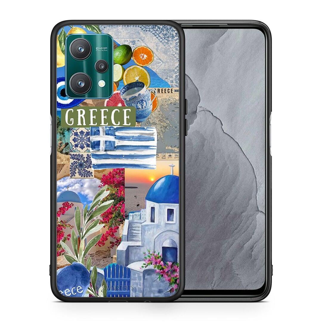 Θήκη Realme 9 Pro All Greek από τη Smartfits με σχέδιο στο πίσω μέρος και μαύρο περίβλημα | Realme 9 Pro All Greek case with colorful back and black bezels