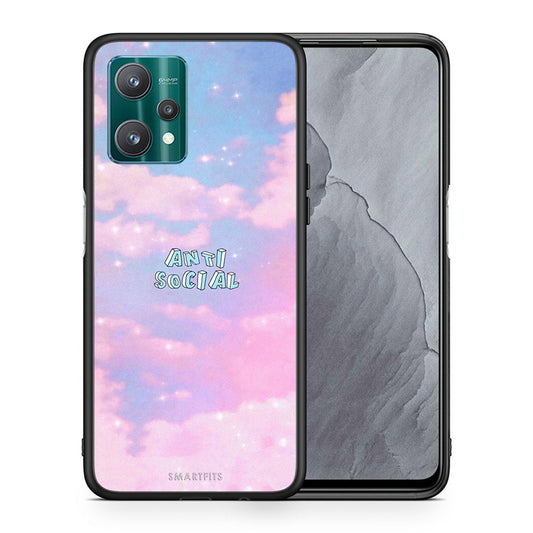 Θήκη Αγίου Βαλεντίνου Realme 9 Pro Anti Social από τη Smartfits με σχέδιο στο πίσω μέρος και μαύρο περίβλημα | Realme 9 Pro Anti Social case with colorful back and black bezels