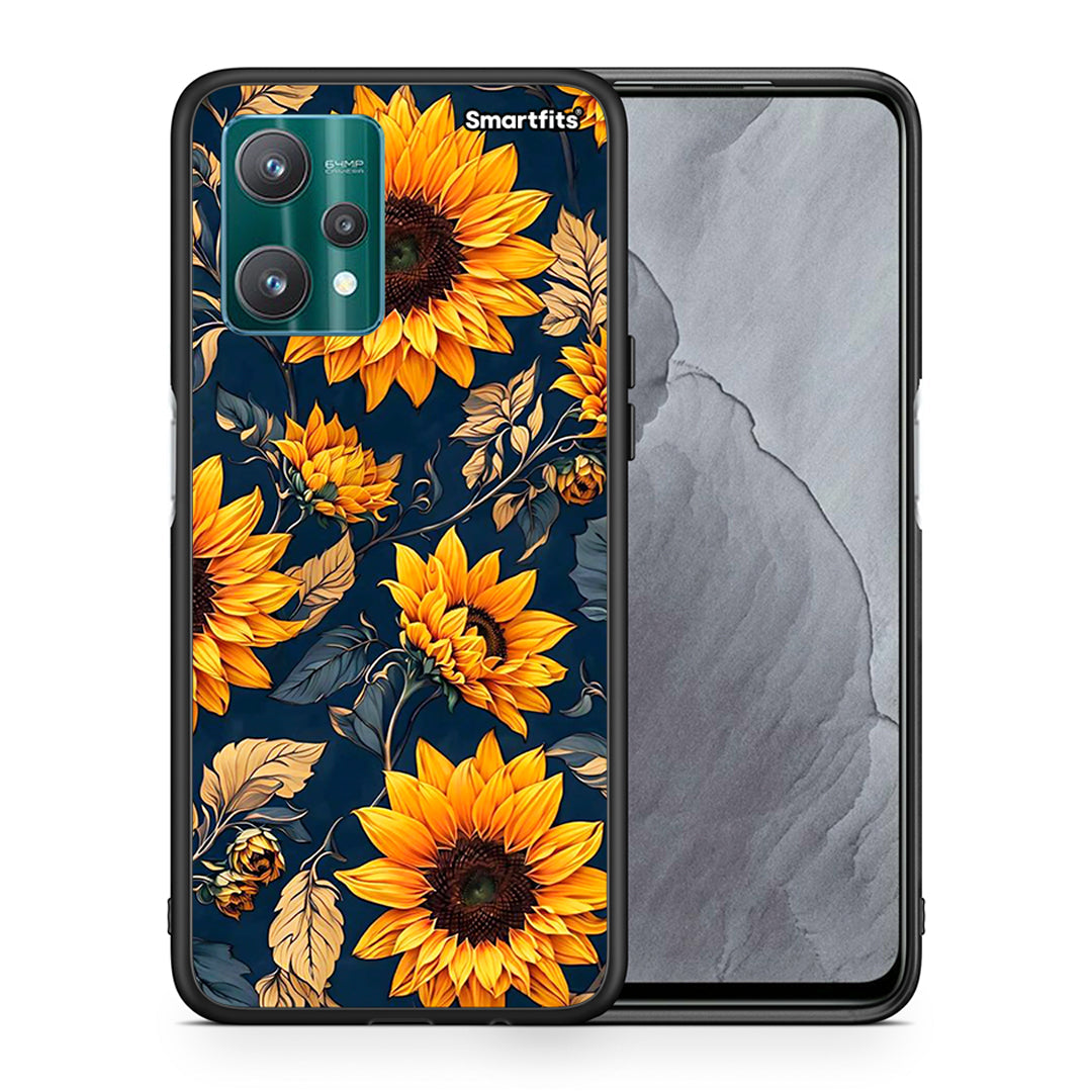 Θήκη Realme 9 Pro Autumn Sunflowers από τη Smartfits με σχέδιο στο πίσω μέρος και μαύρο περίβλημα | Realme 9 Pro Autumn Sunflowers case with colorful back and black bezels
