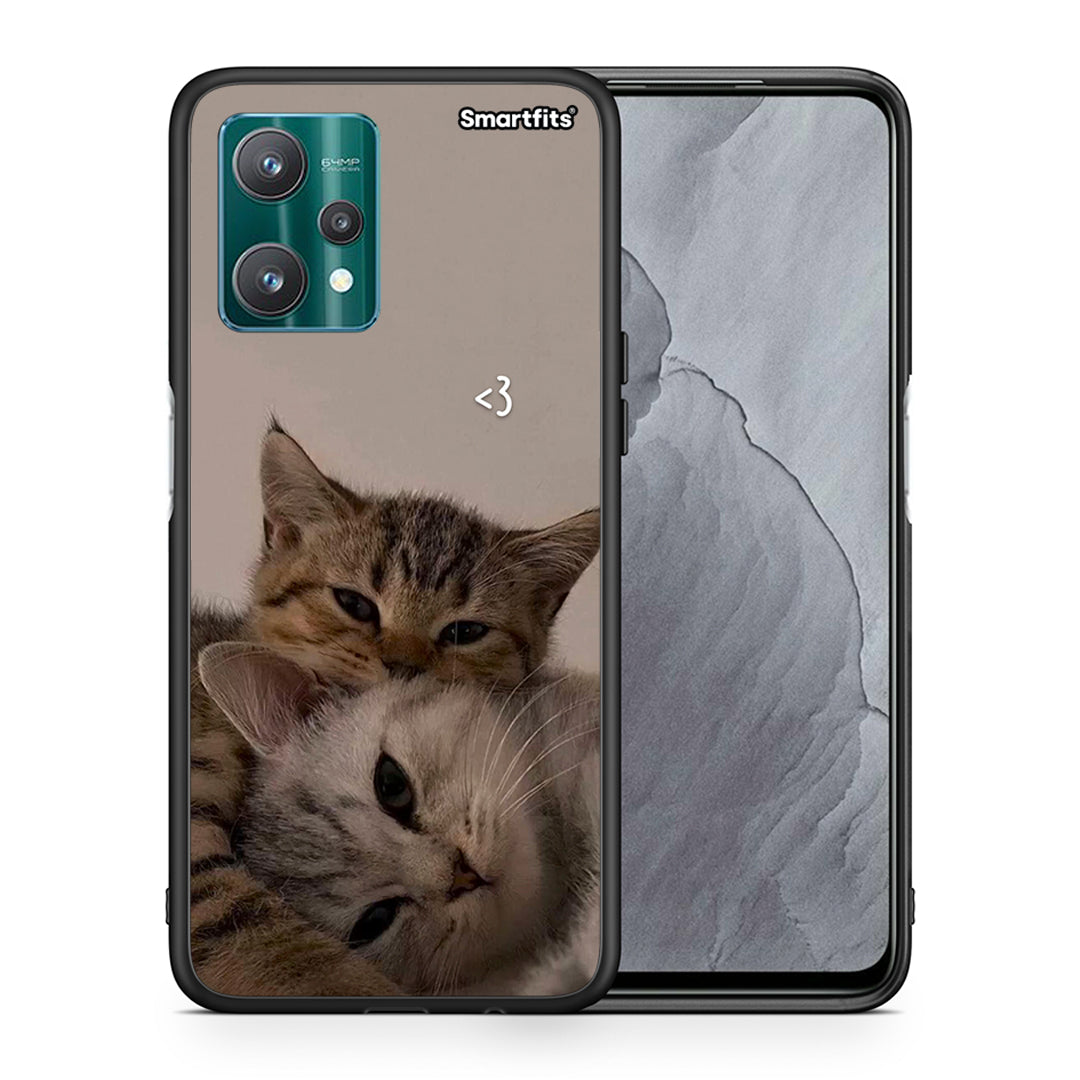 Θήκη Realme 9 Pro Cats In Love από τη Smartfits με σχέδιο στο πίσω μέρος και μαύρο περίβλημα | Realme 9 Pro Cats In Love case with colorful back and black bezels