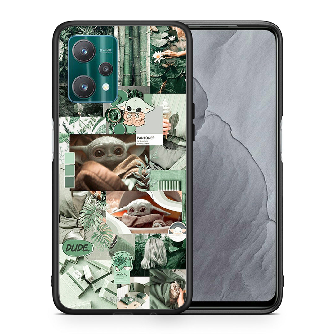 Θήκη Αγίου Βαλεντίνου Realme 9 Pro Collage Dude από τη Smartfits με σχέδιο στο πίσω μέρος και μαύρο περίβλημα | Realme 9 Pro Collage Dude case with colorful back and black bezels