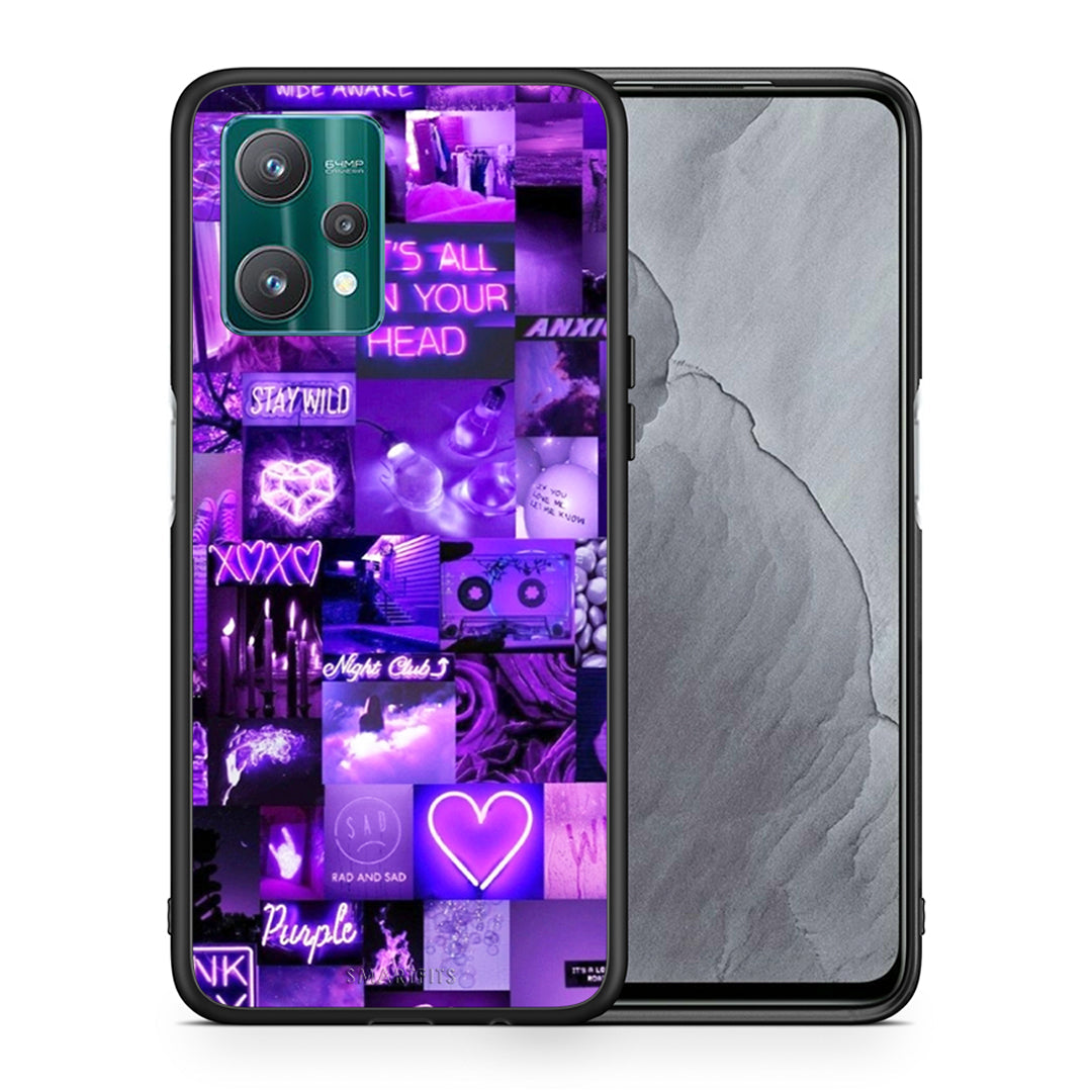 Θήκη Αγίου Βαλεντίνου Realme 9 Pro Collage Stay Wild από τη Smartfits με σχέδιο στο πίσω μέρος και μαύρο περίβλημα | Realme 9 Pro Collage Stay Wild case with colorful back and black bezels